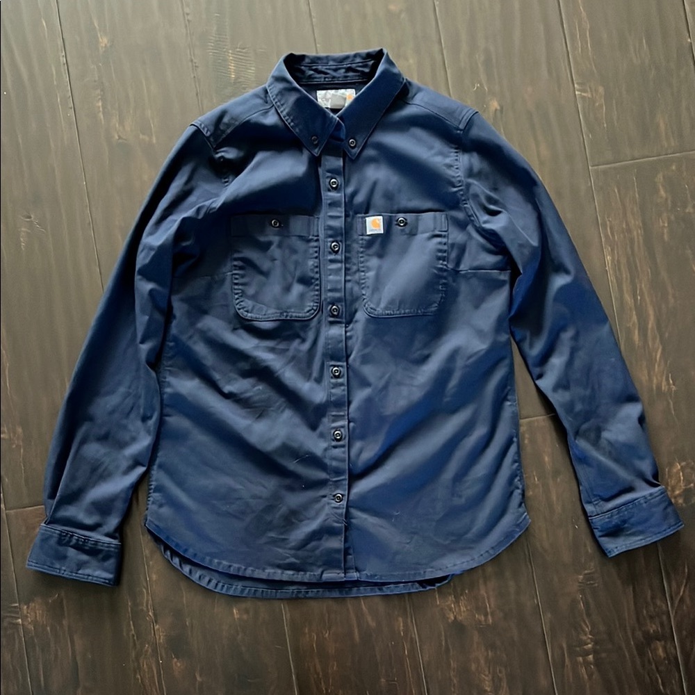 Carhartt Professional Rugged Blue Button Down Shirt